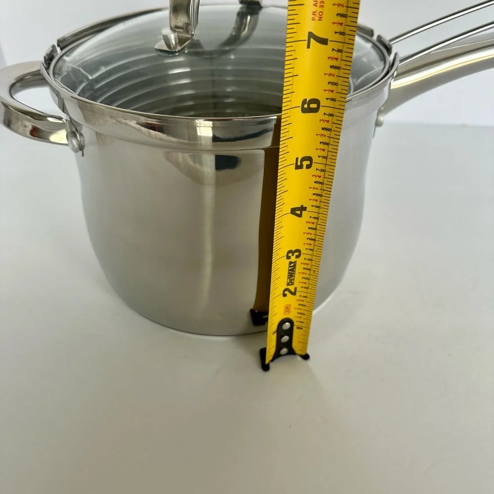 Oster Sangerfield deep stainless steel 3-piece deep cookware, wire basket, & lid